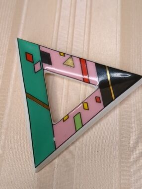 Vintage 80s Rosenthal Studio Porcelain Brooch Barbara Brenner Signed
